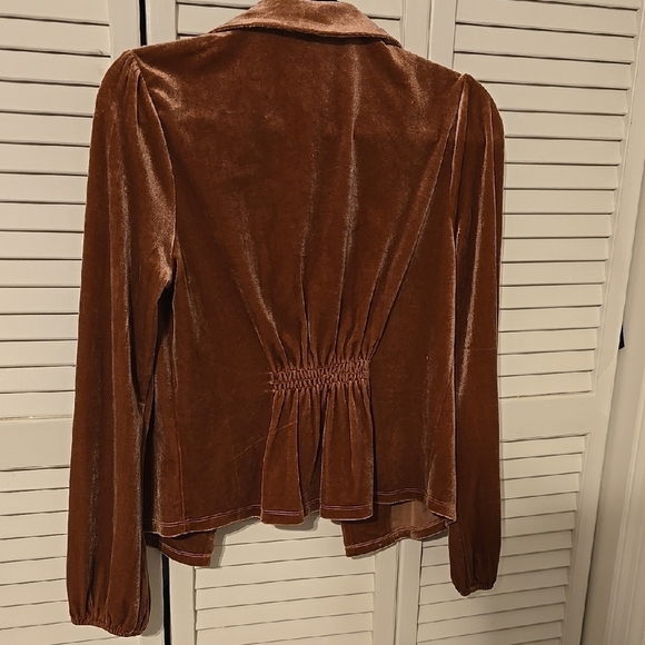 NWT Sophie Rue Leather Red Velvet Blazer Jacket – Size XS - Picture 4 of 11